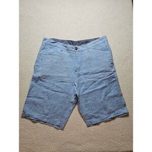 1901 Mens Slim Fit 100% Linen Shorts Light Blue 36 R Summer Chino